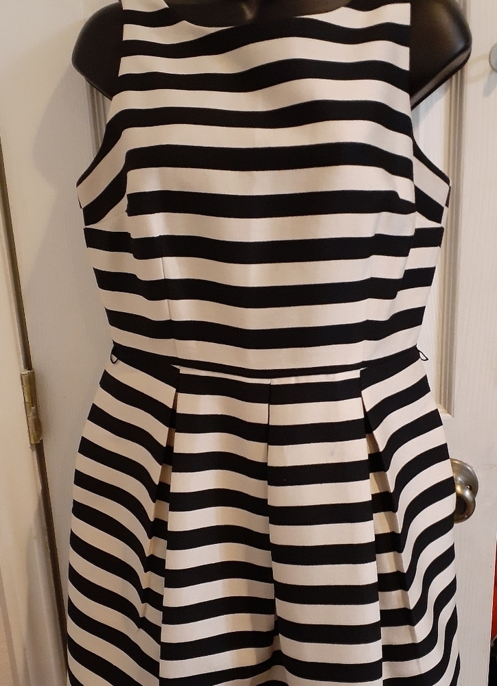 cocktail dress stripe black/ cream